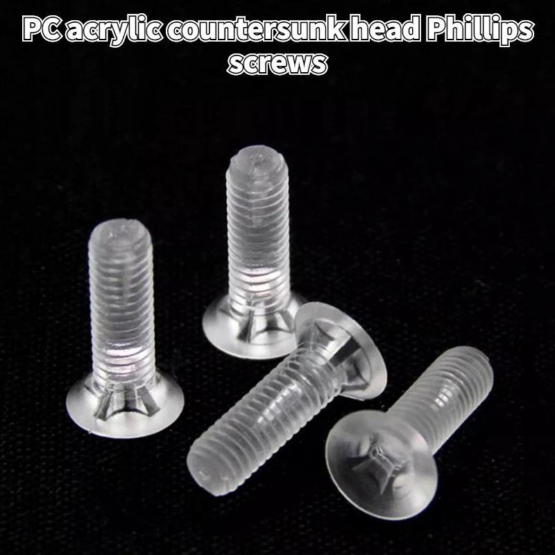 

PC Countersunk Screw Countersunk Phillips Screw Acrylic Flat Head Screw Plastic Transparent Screw M3 M4 M5