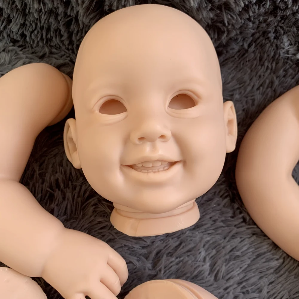 Reborn Doll Kit 28 Inches Realistic Toddler Cammi Smile Face Unpainted Unfinished Parts Bonecas DIY Blank on - Набор для создания восстановленной куклы 28 дюймов реалистичной малышки Кэмми со смеющимся лицом, неокрашенные незаконченные части, куклы Boneca