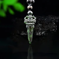 jade sword pendant necklace carved fashion black green amulet jewellery chinese gifts natural charm