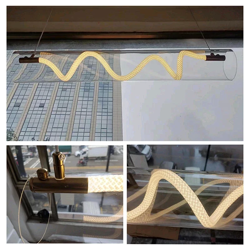 Современные художественные люстры в виде полосы для ресторана лампы гостиной