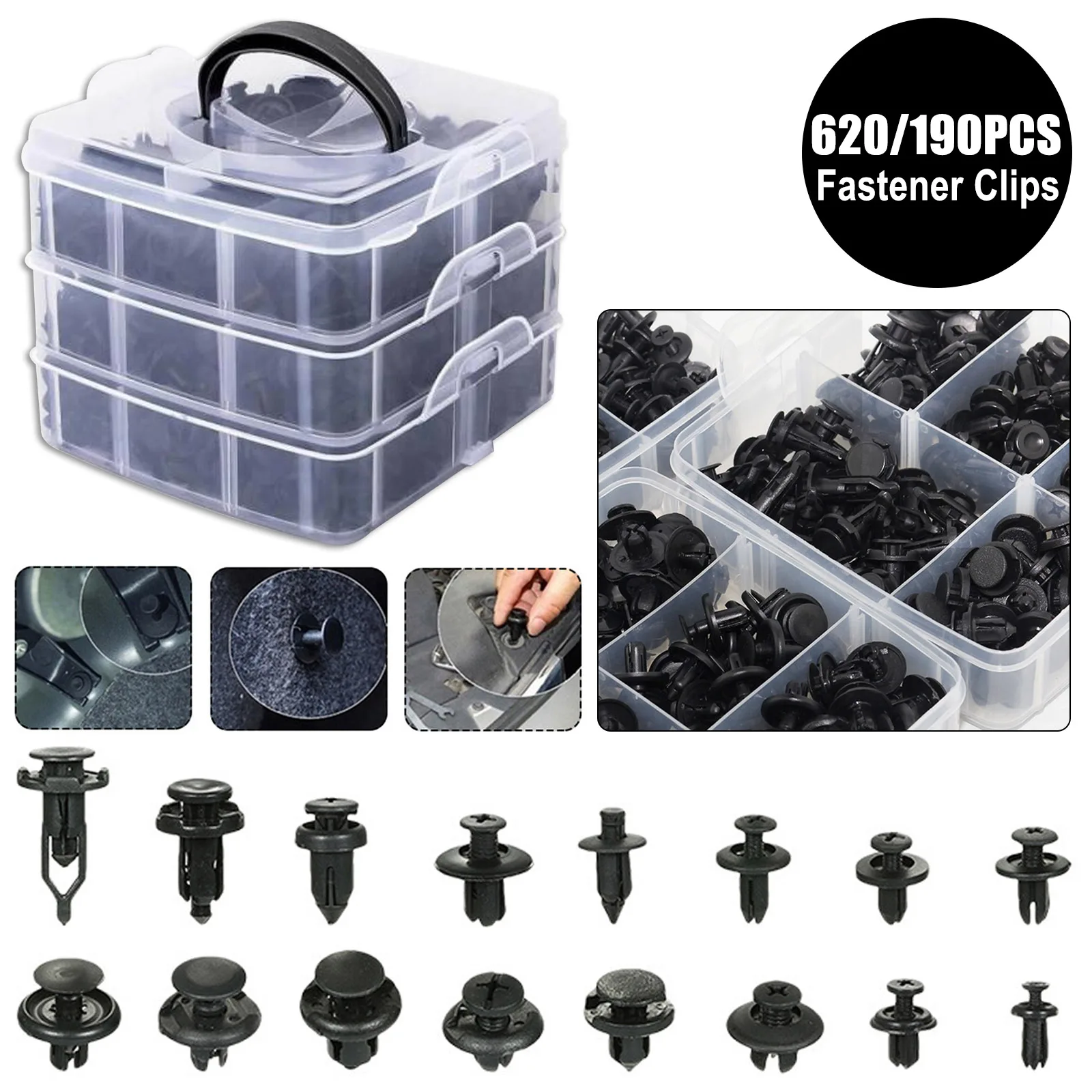 

Автомобильные пластиковые Заклепки, набор крепежных зажимов с коробкой, фиксатор бампера для кузова автомобиля, заклепки бампера, комплект...