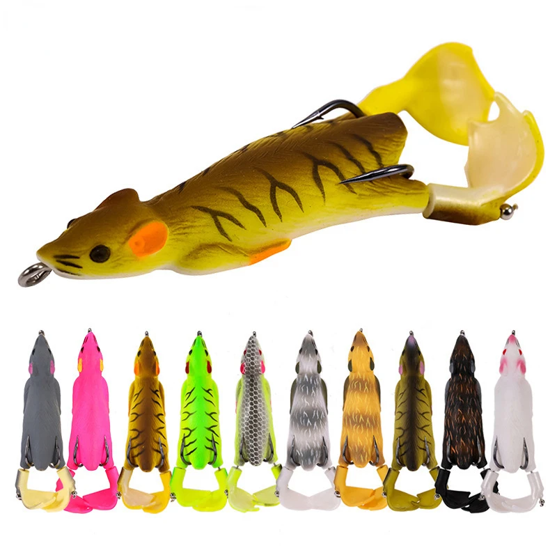 

New Mouse Bionic Soft Lure Floating Fishing Lures with Hook Wobbler Fake Bait Artificial Topwater Baits Trolling Fishing Tackle