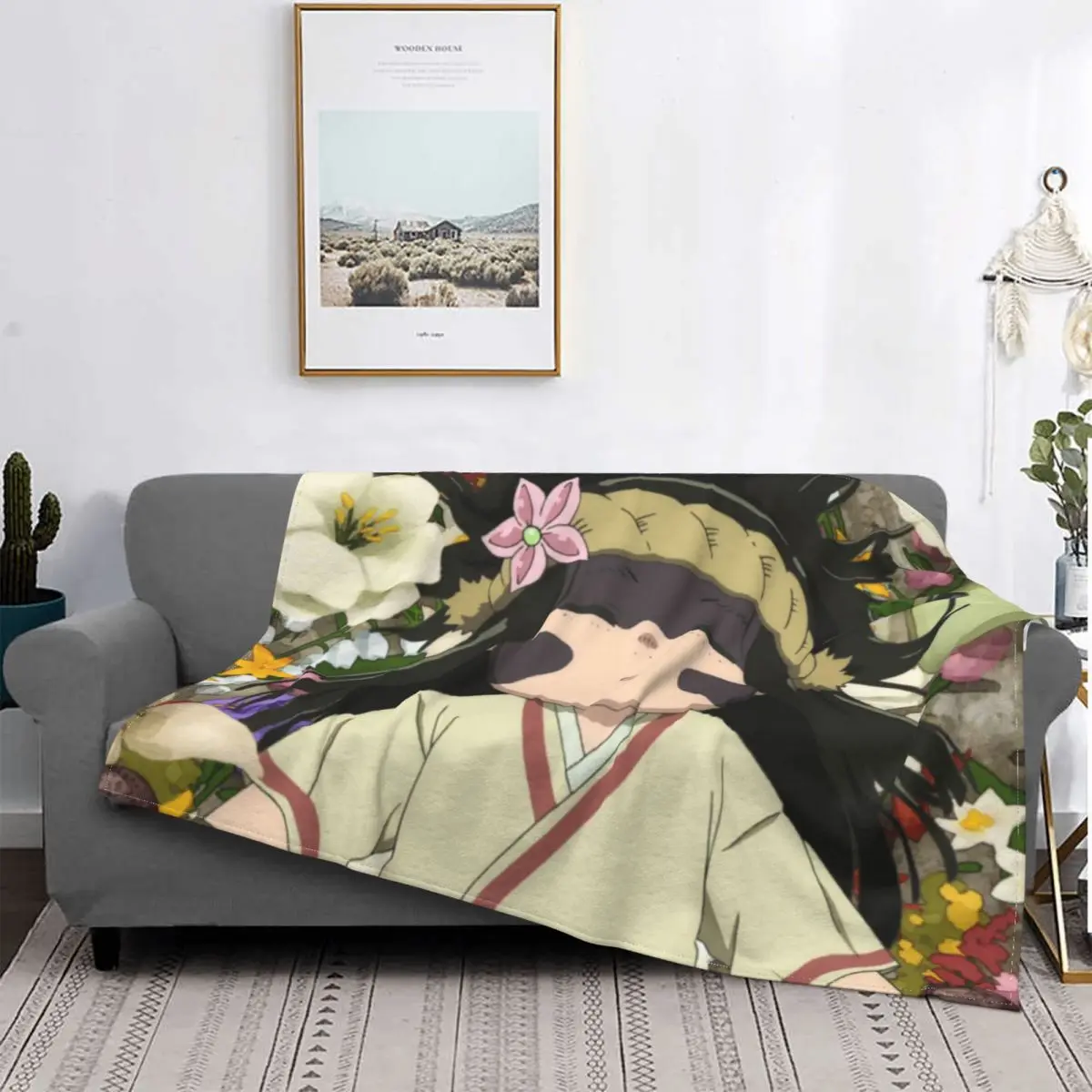 

Фланелевое Одеяло для манги, Лежачее в цветах, удобное мягкое флисовое покрывало