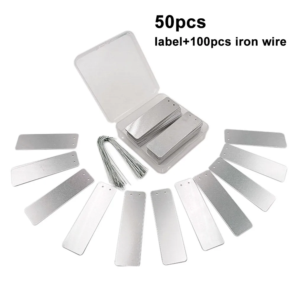 

Aluminum Plant Labels Double Sided Metal Labels Tree ID Tag Nursery Markers Waterproof Garden Tree Tags With Iron Wire