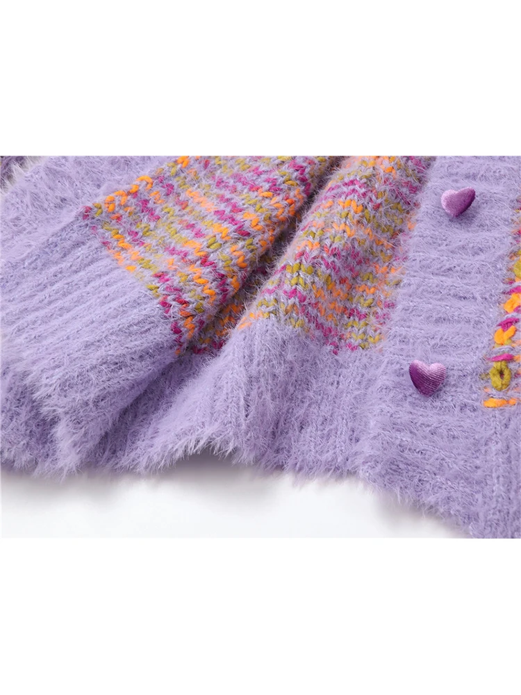 Женский вязаный свитер однобортный Свободный Повседневный кардиган на