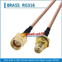 high quality sma male to sma female waterproof bulkhead mount washer nut pigtail jumper rf rg316 extend cable low loss