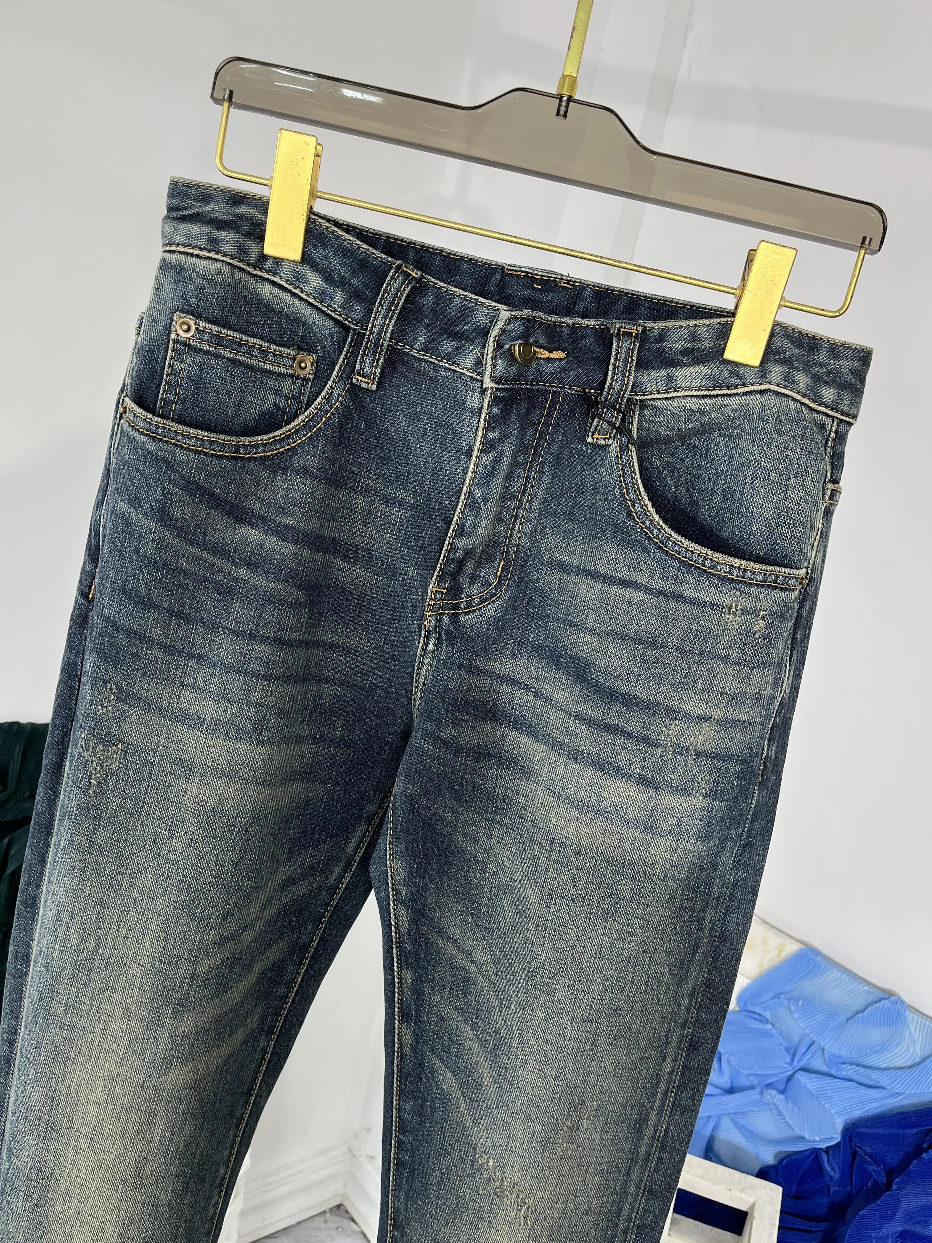 2024 Весенние новые дизайнерские мужские высококачественные джинсы с принтом