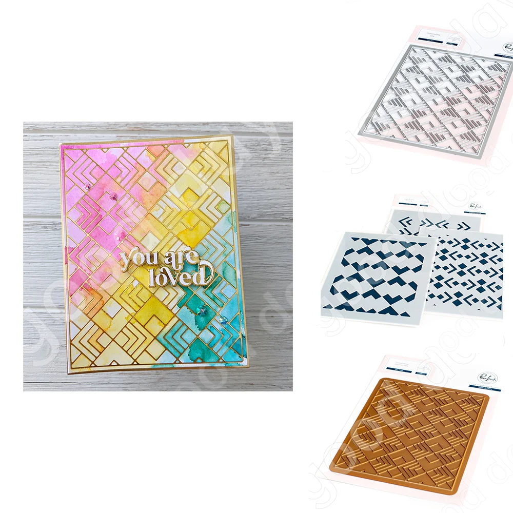 

GEO TILES ,metal Cutting Dies and Stencil and Hot foil Scrapbooking Diy Decoration Craft Embossing 2022 Easter