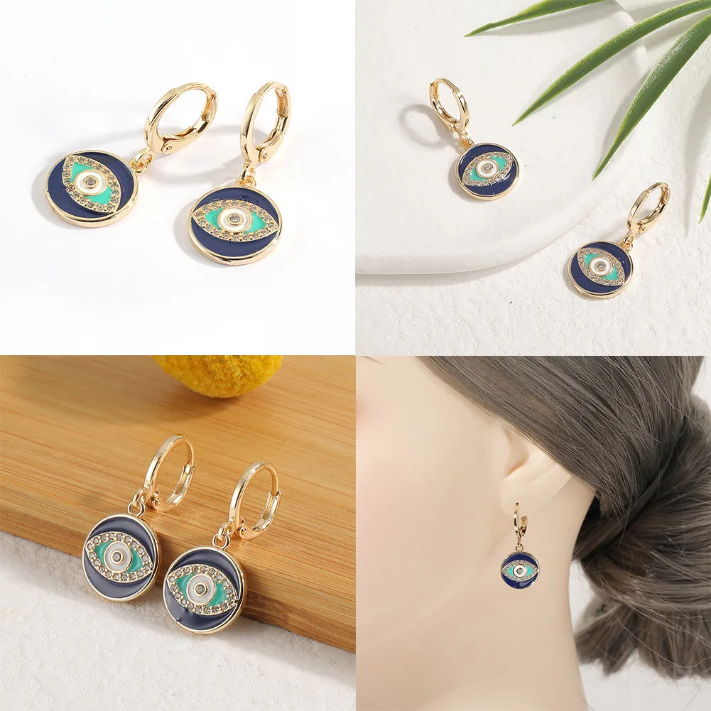 Серьги-кольца женские медные в стиле хип-хоп