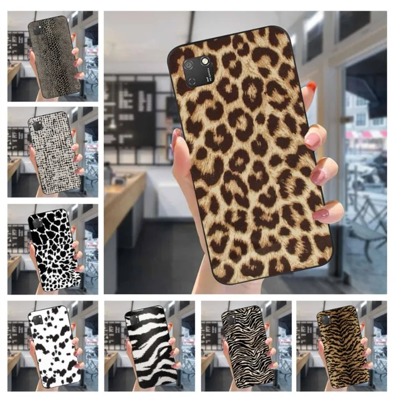 

Чехол для телефона Huawei Mate 50 40 30 20 Pro SE Nova 10 9 8 Y7p Y7, мягкий черный чехол с изображением тигра, леопарда, змеи