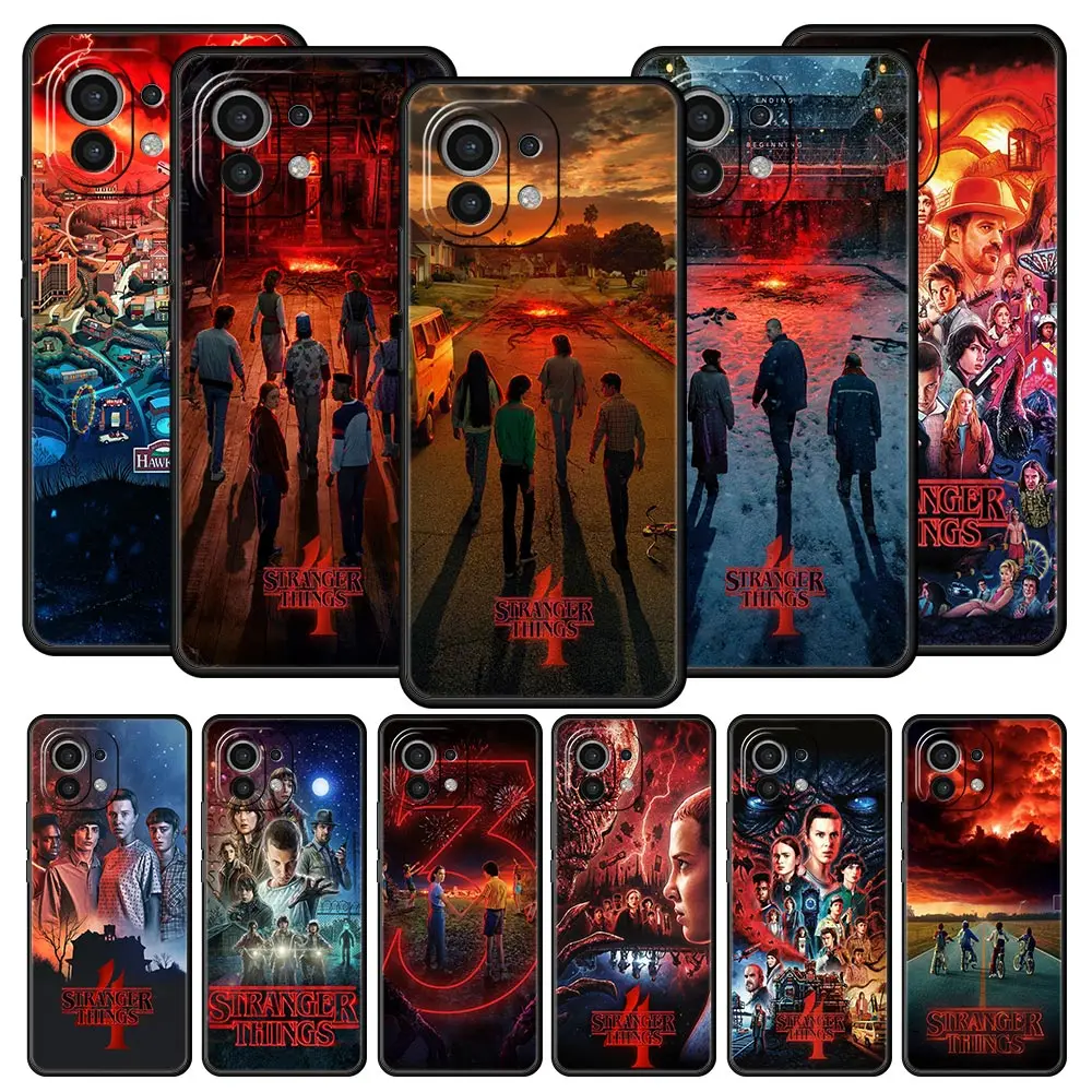 

Stranger Things 4 Phone Case For Xiaomi 12 10T 10 Lite 11 Ultra 11T 9T Mi Poco M4 M3 X4 X3 Pro F4 F3 GT 5G Black Cover Silicone