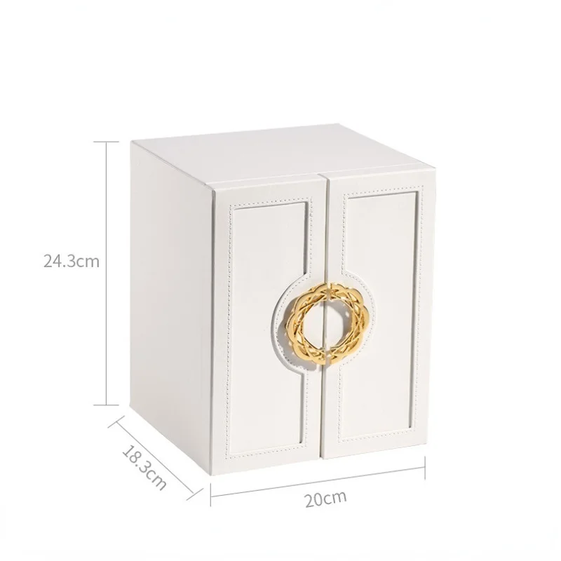 Jewelry Organizer Box Display 5 Layer Large Capacity Double Door Drawer Jewelry Display Organizer for Earrings Necklace Rings