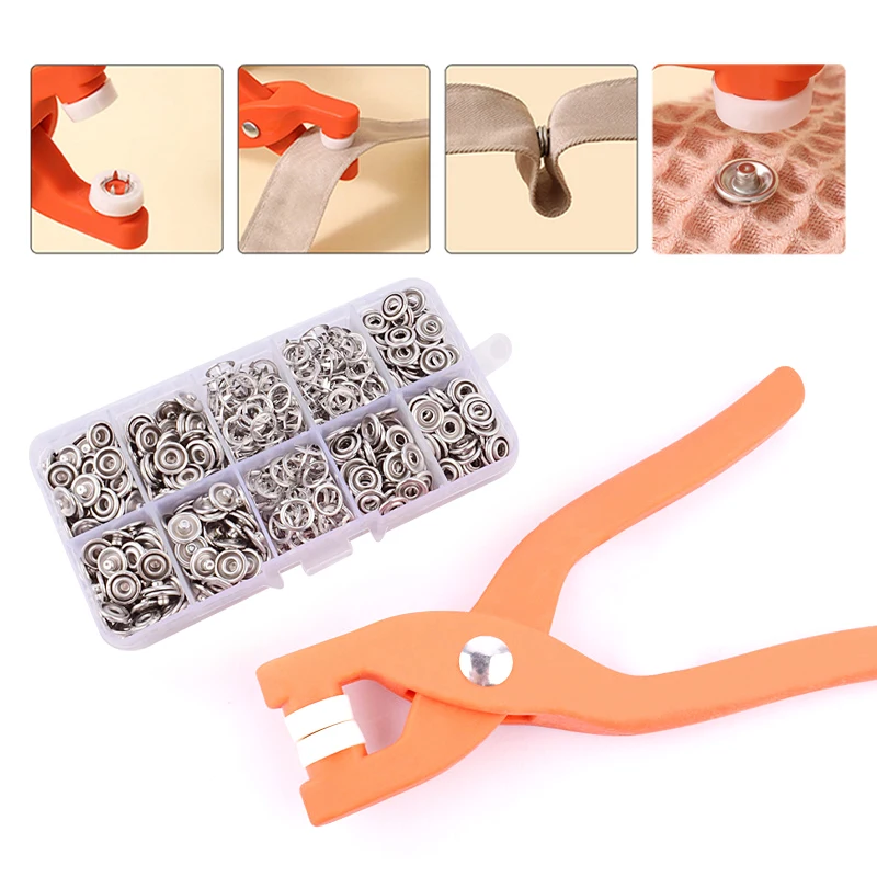 

50/100PCS Plier Tool Metal Sewing Buttons Five-claw Buckle Metal Snap Buttons Clothes Stitch Free Fastener Safety Sewing Tools