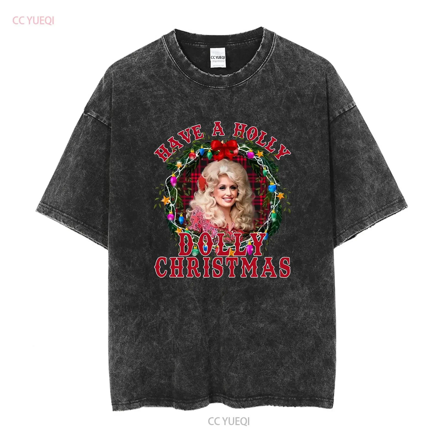 Фото РАСПРОДАЖА _Have A Holly Dolly Рождественская футболка Parton SweaT винтажная стираная удобная повседневная уличная дизайнерская одежда с графикой №2
