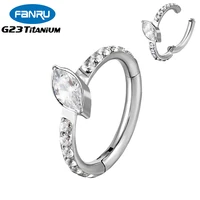 f136 titanium piercing earrings aaa cubic zircon hight segment ring septum hinged daith helix cartilage piercing body jewelry