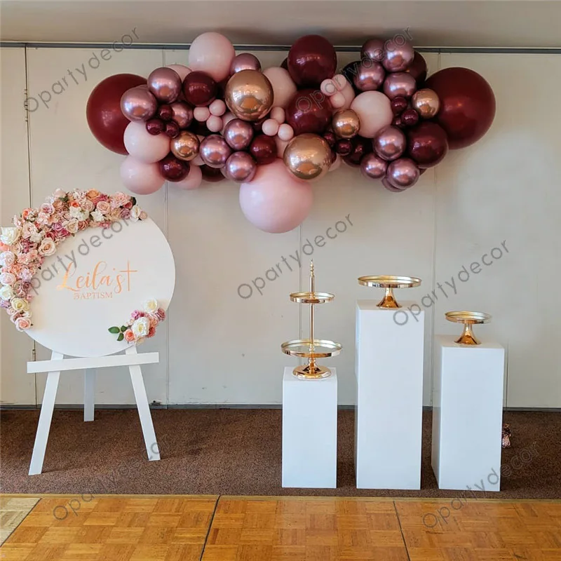 

85pcs Wedding Engagement Anniversary Decoration Balloons Burgundy Pink Latex Balloon Arch Kit For Valentine's Day Deco Backdrop