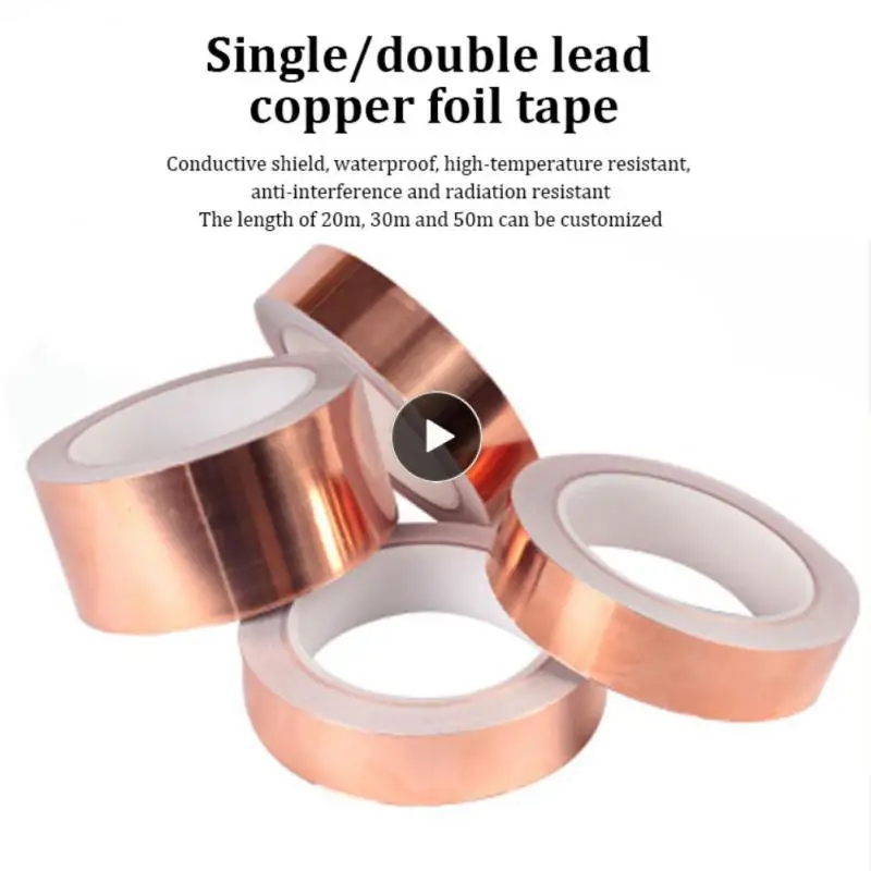 

Accessories Tools Copper Foil Tape Back Adhesive Double Guide Copper Foil 50m Conductive Heat Resist Tape Tools And Gadgets