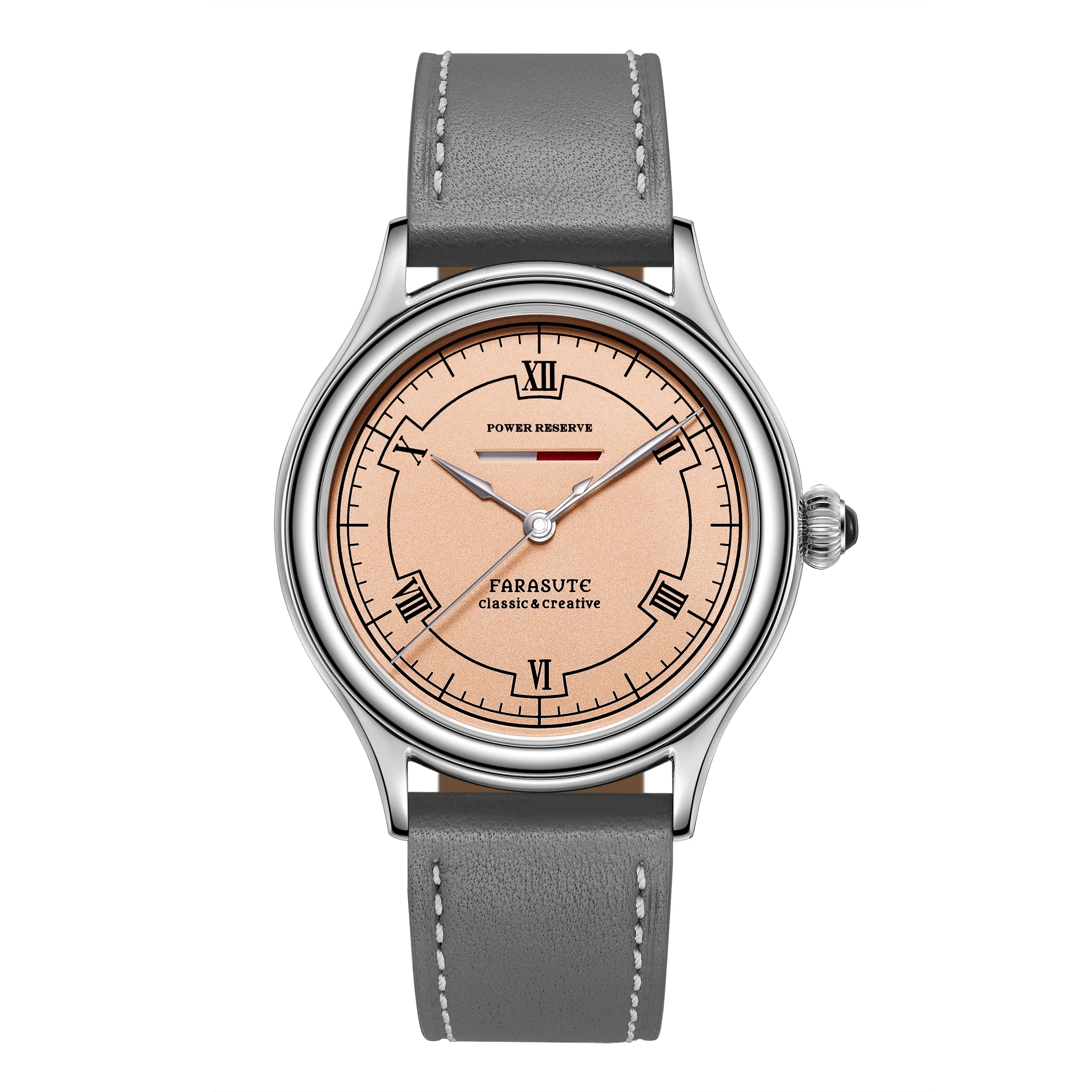 Механические часы FARASUTE с циферблатом лосося 40 мм