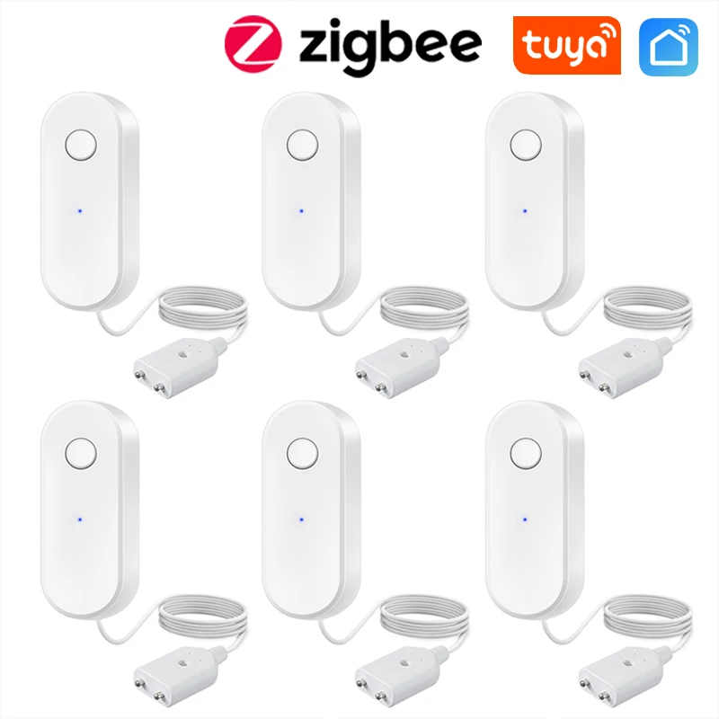 Датчик утечки воды Zigbee Беспроводной сенсор для обнаружения уровня работает с