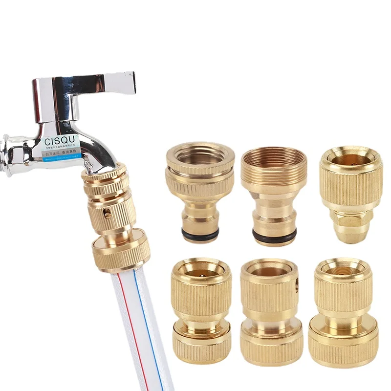 

Copper high-pressure car wash connector 4 points 6 points washing machine faucet universal hose water docking nipple car