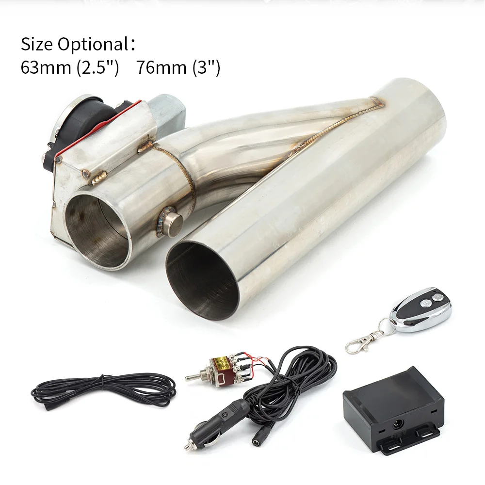 

2.5'' 3'' inch Exhaust Control Valve Exhaust Pipe Electric Y pipe Electrical Exhaust Cutout Pipe with Remote control Accessories