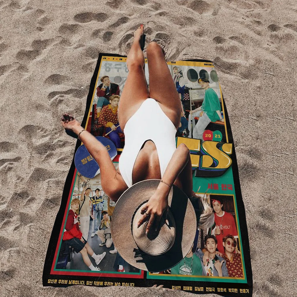 Kpop B-Bangtan Boys B-BT-S-S аниме пляжное полотенце для плавания мягкая впитывающая мочалка