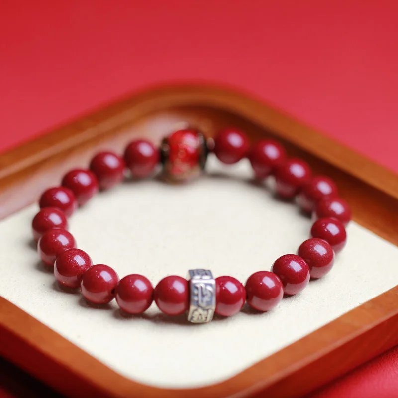 Браслет из киновари красная глазурь серебро S925 браслет Patron Saint аксессуары модный