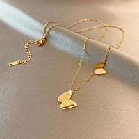 fashion stainless steel necklace butterfly star heart love gold color necklaces for women fashion style jewelry