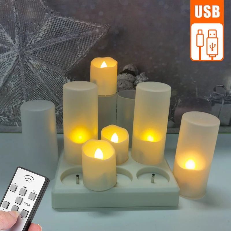 

Rechargeable Tea Light With Timer Remote Home Decoration LED Easter Candles For Birthday Halloween Wedding Christmas Tea Candles