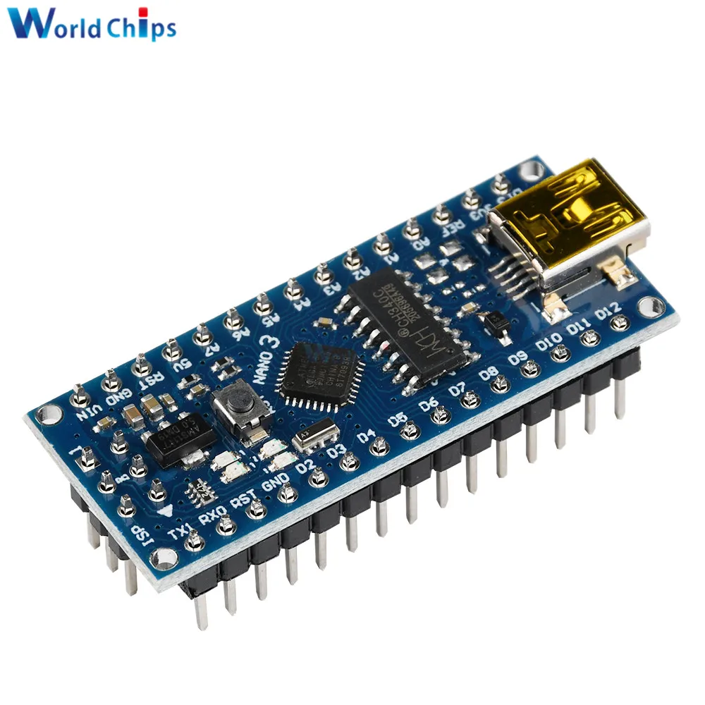 Плата ATmega168 CH340 CH340G Nano V3.0 3 0 Mini USB UART 16 МГц В 5 микроконтроллер модуль