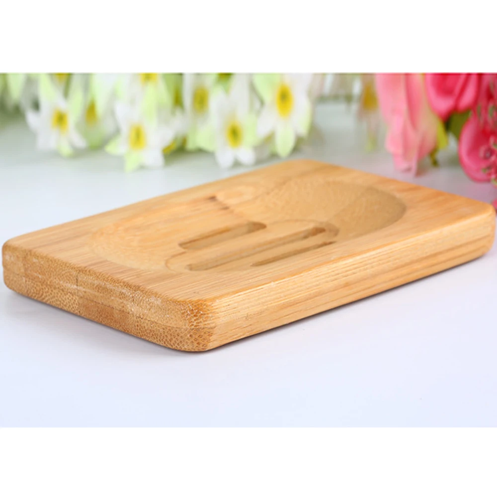 

2 Pc Natural Bamboo Soap Box Household Storage Portable Wood Bathroom Soap Dish Durable And Practical