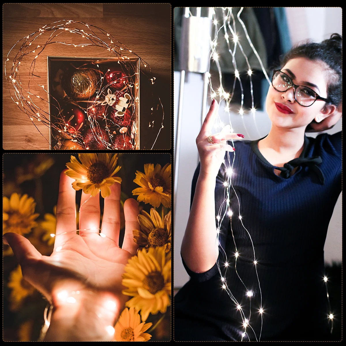 LEDMOMO 5 шт. 10 светодиодных сказочных гирлянд 1 м серебряный медный провод мини-лампа