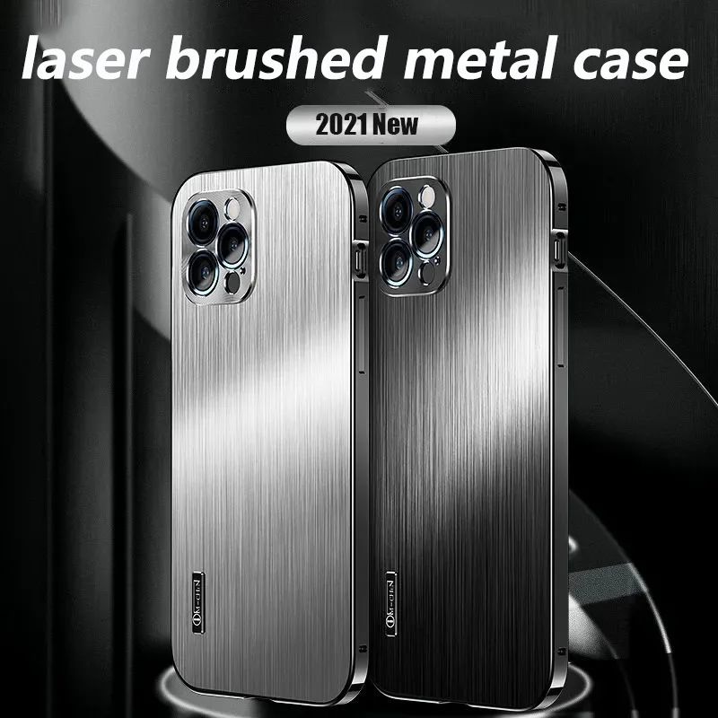 

Laser metal brushed lens anti-drop protective cover for iphone 13 Pro Max 12 11 XR XS Series anti-drop mobile phone case