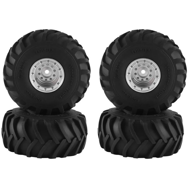 

4Pcs 68X32mm Big 1.0 Metal Wheel Rim Rubber Tire Tyre For 1/24 RC Crawler Car Axial SCX24 AX24 FMS FCX24 Upgrade Parts