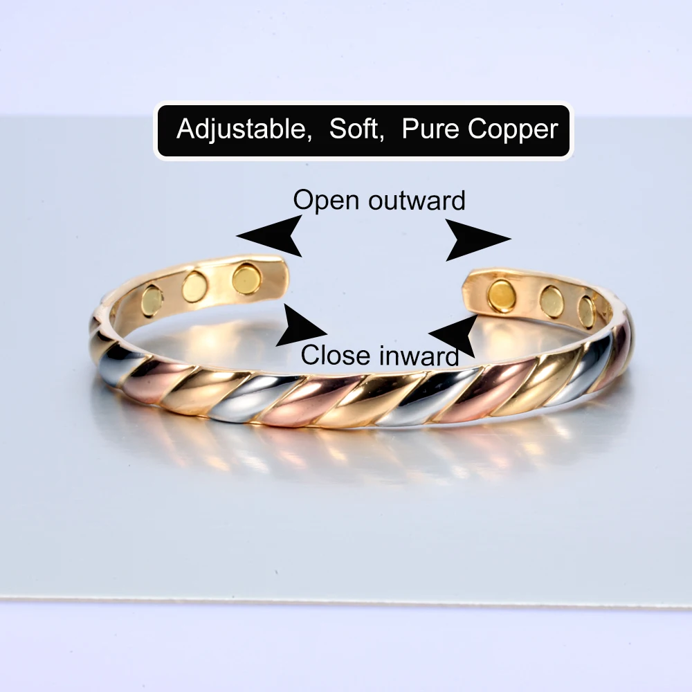 Vinterly браслеты из чистой меди магнитотерапия артрит регулируемые высокие магниты