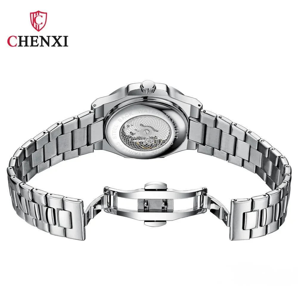 Часы CHENXI для мужчин имитация механического сканирования указатель прозрачная