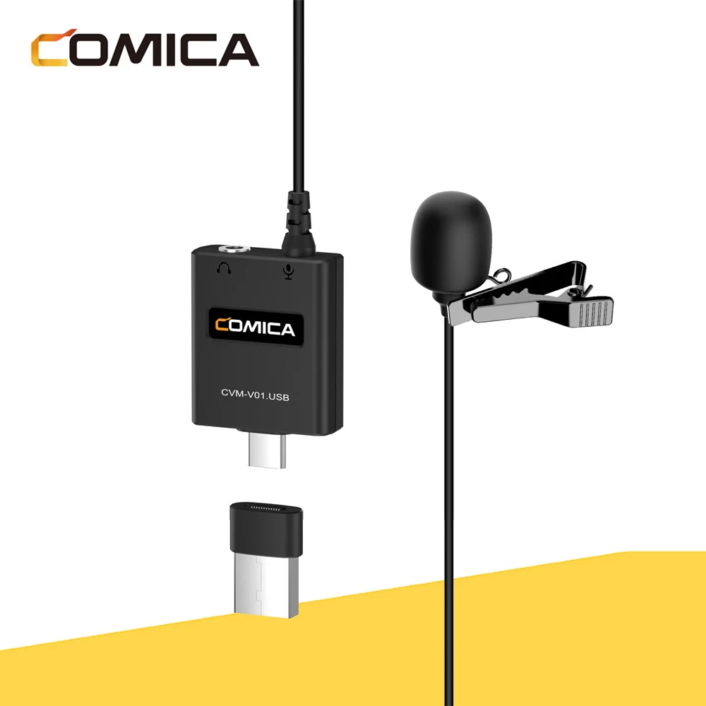 

Comica CVM-V01.USB Multifunction USB Lavalier Microphone For Phones Computers Mic For Live Streaming Conference Video Recording