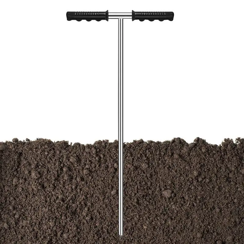 

Почвенная флейта 32-48 дюймов, пробоотборник почвы из нержавеющей стали, наборы для тестирования почвы с Т-образной ручкой для газона, сада, фе...