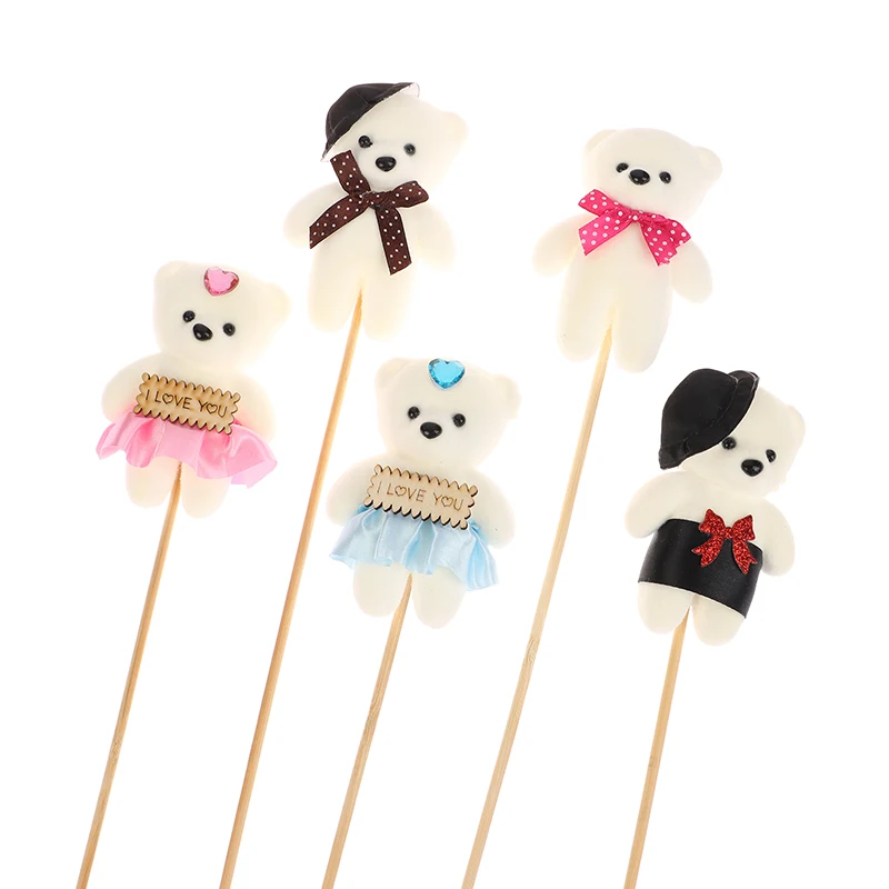 10 шт. Симпатичный мини-медведь кукла пара медведей цветочный букет Декор