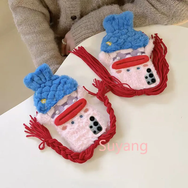 Фото Чехол для телефона с забавным мехом 3D Русалки для Samsung S25 Ultra Case S24 S23FE S22 A06 A16 A26 A36 A56 A05 A15 A25 A35 A55 Warm Shell Girl №2