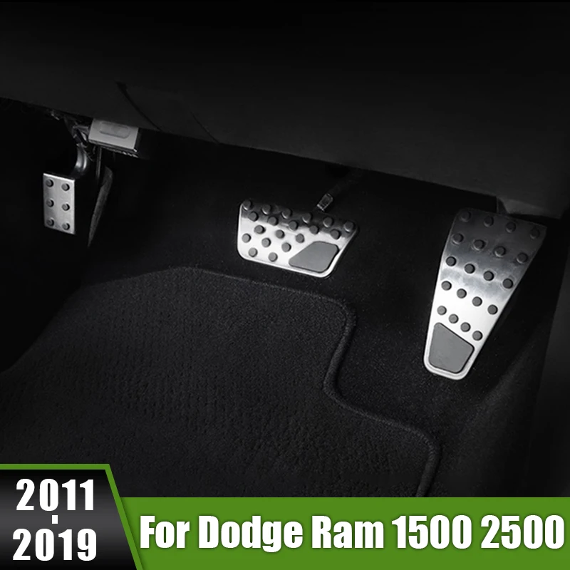 

For Dodge Ram 1500 2500 3500 5500 2011~2019 Stainless Steel Car Footrest Accelerator Brake Pedal Cover Non-Slip Pad Accessories