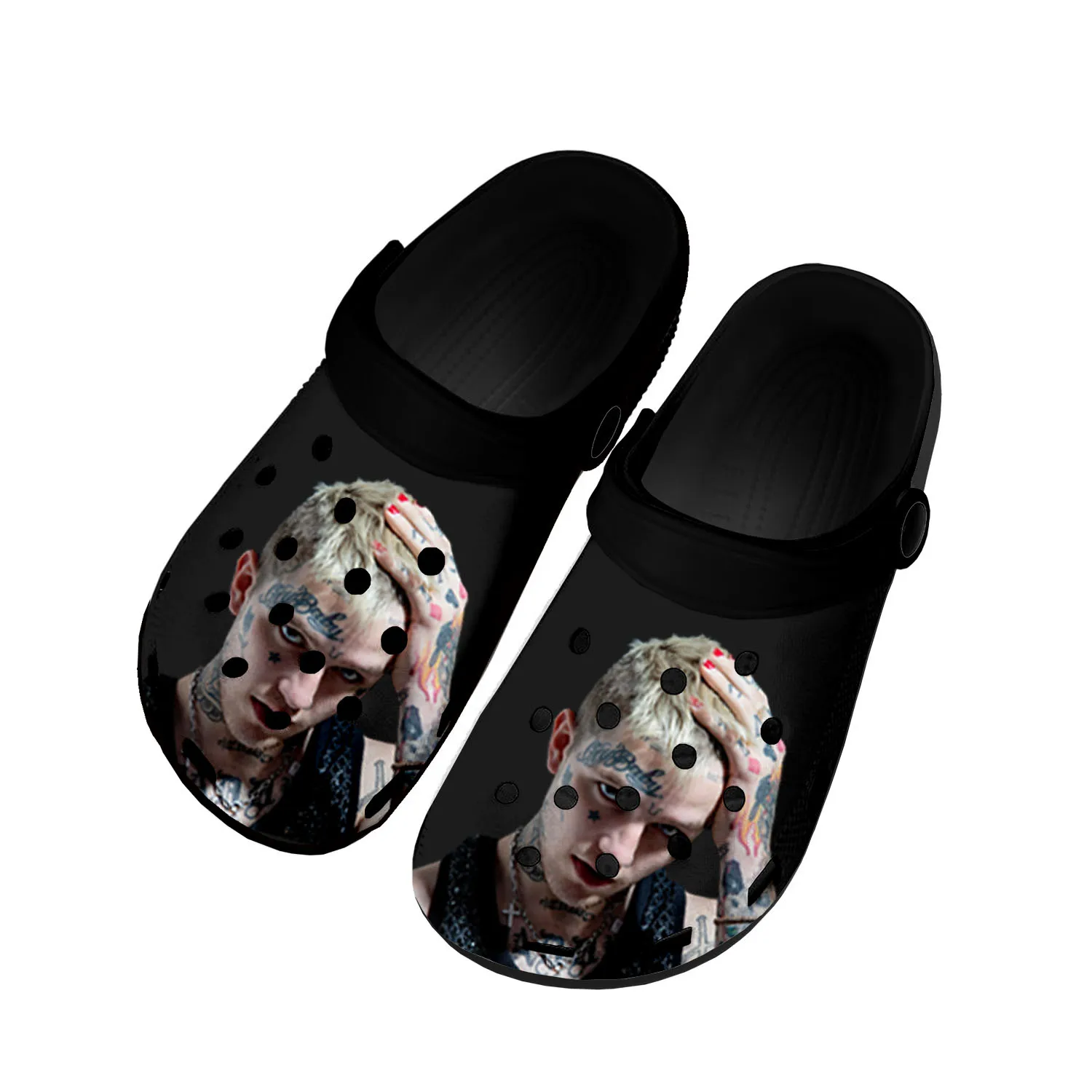 

Hot Hip Hop Rapper Lil Peep Home Clogs Custom Water Shoes Mens Womens Teenager Shoes Garden Clog Breathable Beach Hole Slippers