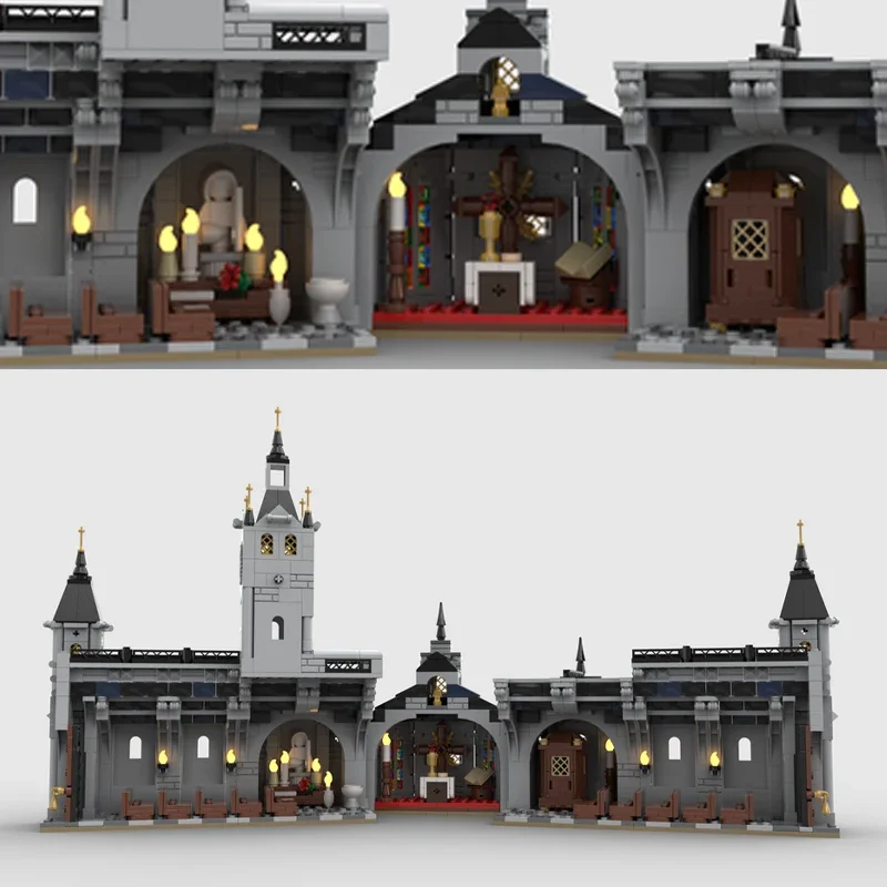 Фото Набор строительных блоков MOC, 1445 шт., средневековая церковная модель, креативная игрушка-архитектура, идеальный праздничный подарок для всех №3