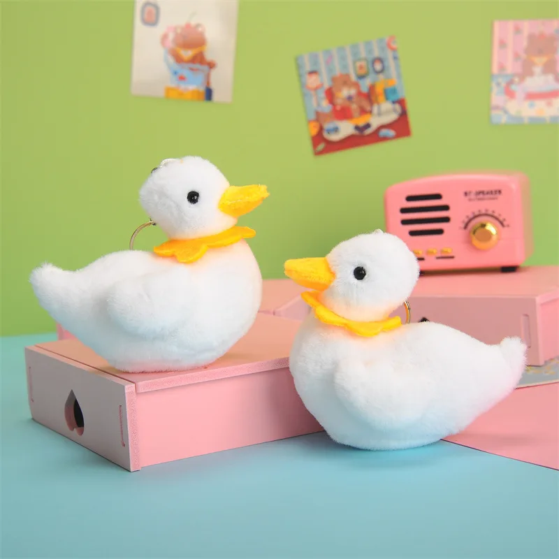 

2023 Hot 10cm Cute Duck Plush Stuffed Animal Doll Kawaii Pendent Keychain Cartoon Plush Toys Girl Birthday Christmas Gift