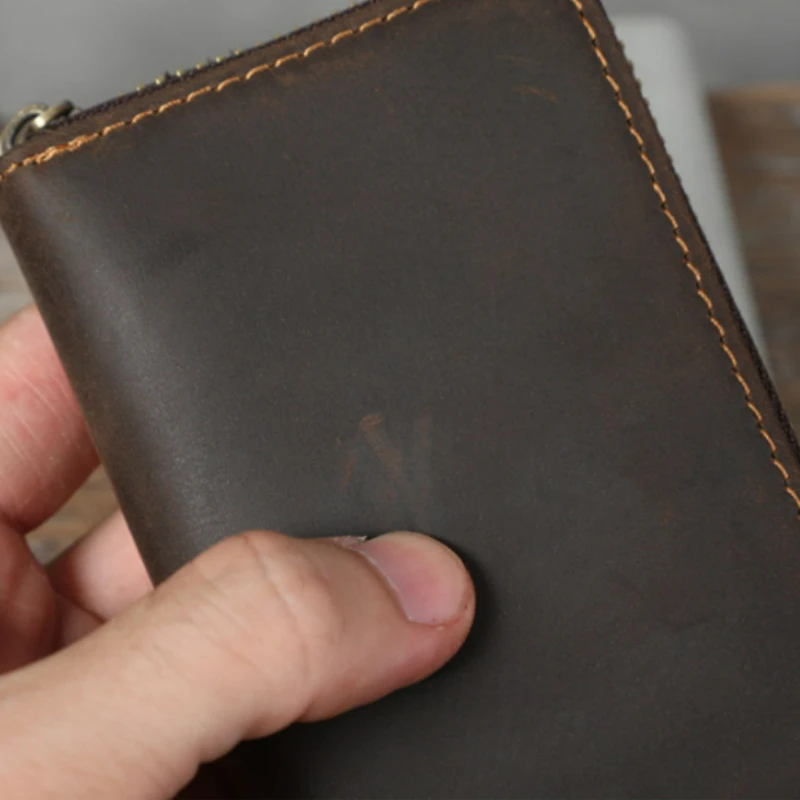 Crazy Horse Leather Organ Card Bag Head Layer Cowhide Multi-card Coin Purse Men and Women Leather Driver's License Card Bag