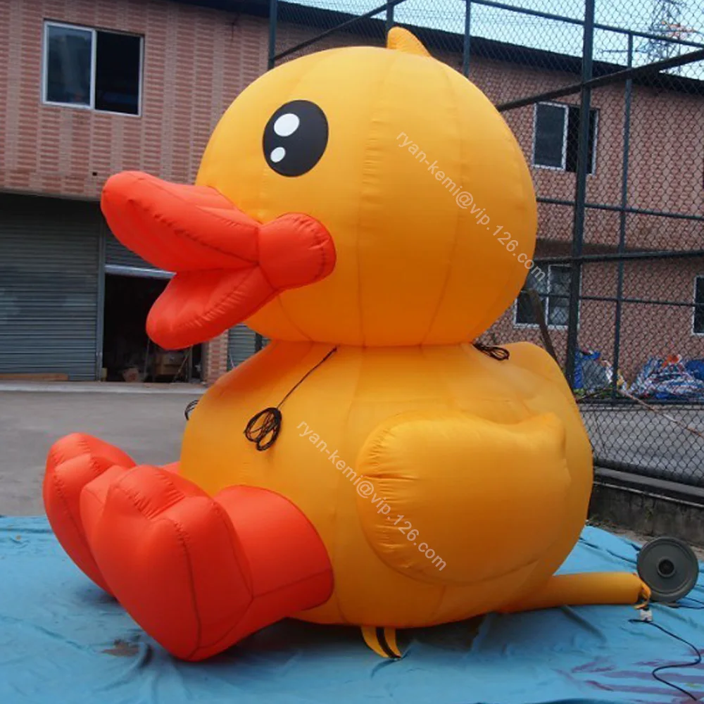 

Large Big Yellow Inflatable Duck Balloon Air Blow Cartoon Animal Figure For Outdoor Exhibition Advertising Mascot Decoration