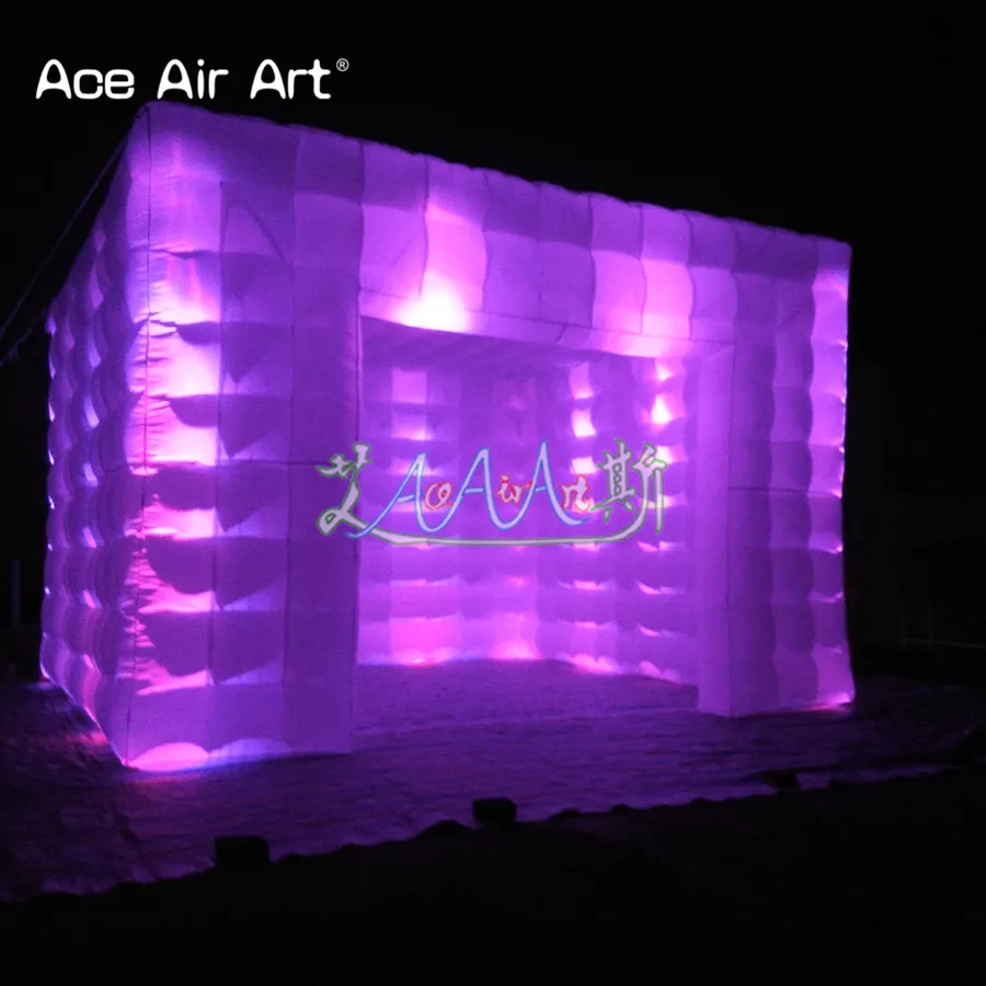 

Popular 3.9m led lighting show cube inflatable bar tent,display cabinet for wedding with free blower