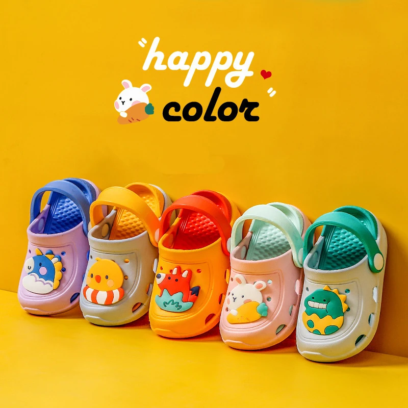 Baby Girls Sandals Outdoor Beach Shoes Summer Soft Sole Non-Slip Hole Shoes Cute Unicorn Slippers Toddler Boys Dinosaur Slippers