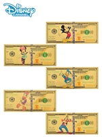 disney mickey minnie mouse gold foil coin commemorative banknote donald duck banknote child toy childhood memory collection coin
