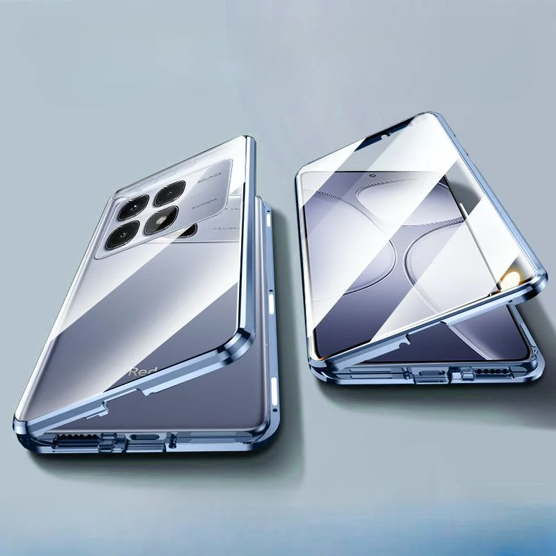 Двухсторонний стеклянный чехол для телефона Xiaomi Redmi K70 Ultra 70 ультрамагнитный с